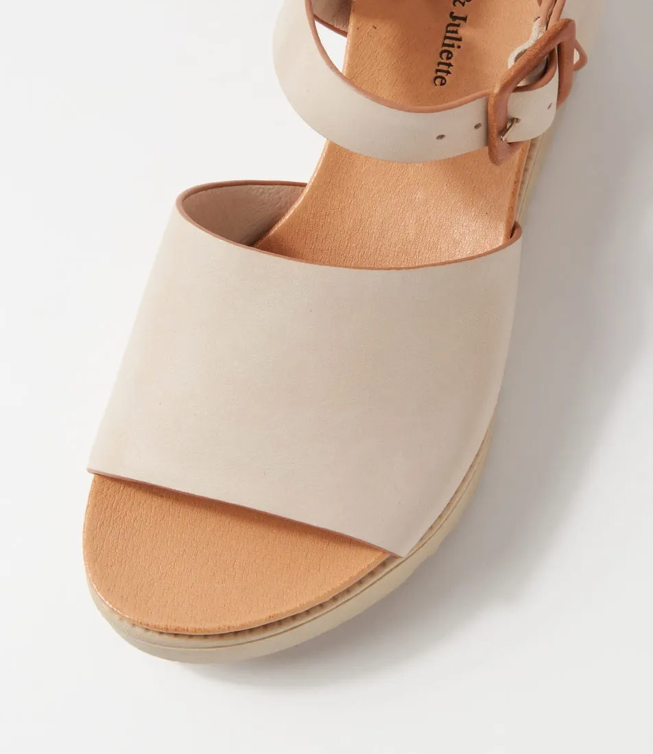 DJANGO & JULIETTE Adinas Almond Tan Leather Sandals