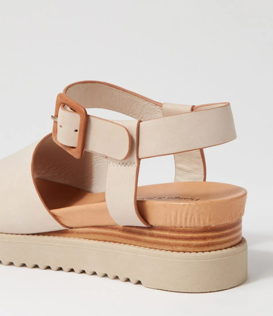 DJANGO & JULIETTE Adinas Almond Tan Leather Sandals