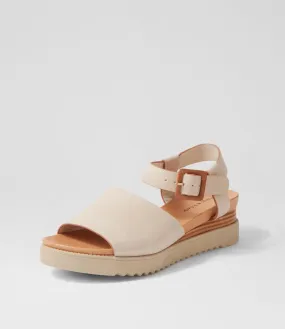 DJANGO & JULIETTE Adinas Almond Tan Leather Sandals