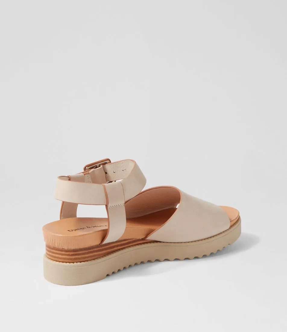 DJANGO & JULIETTE Adinas Almond Tan Leather Sandals