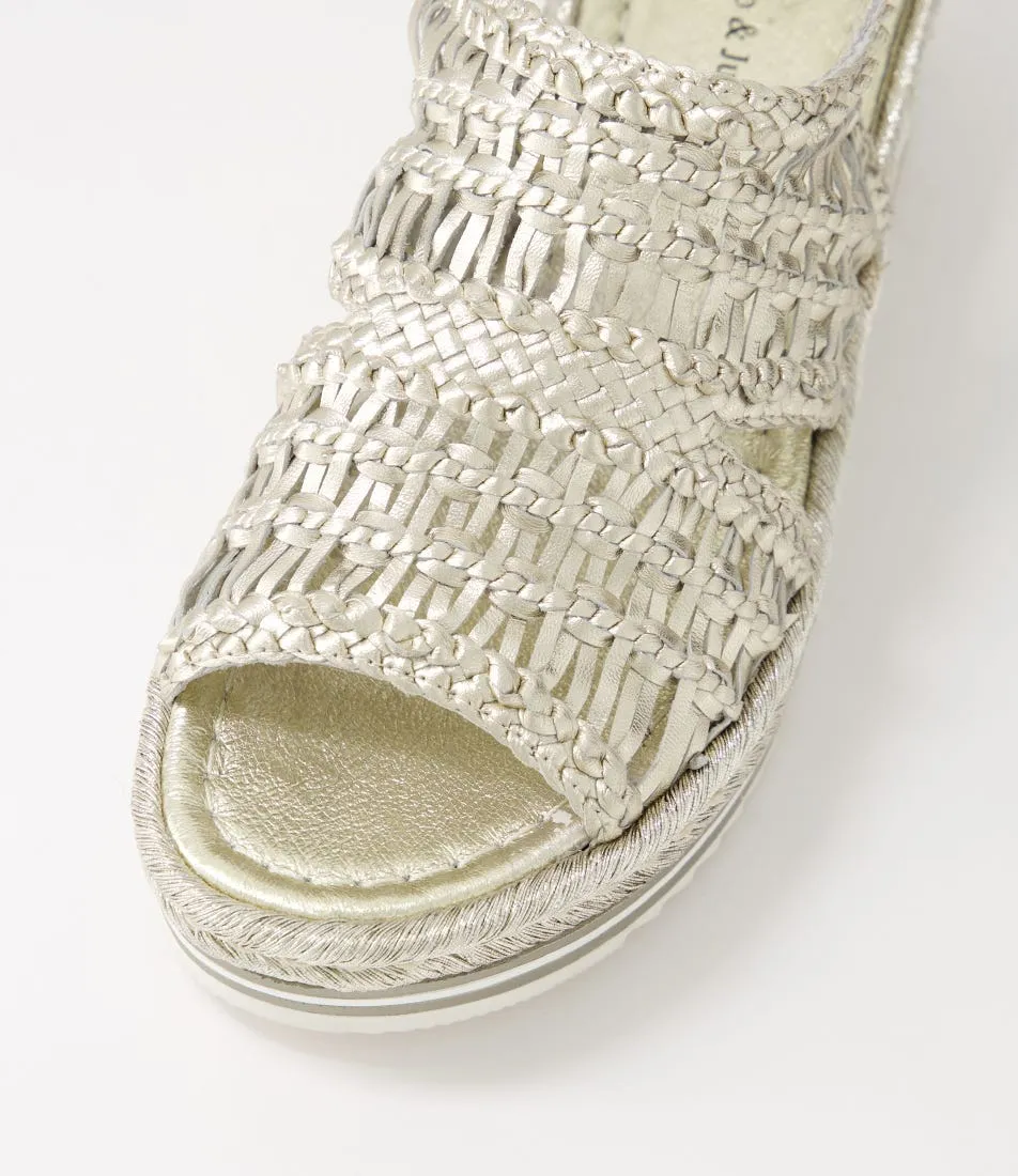 DJANGO & JULIETTE Amiri Platinum Rope Woven Sandals