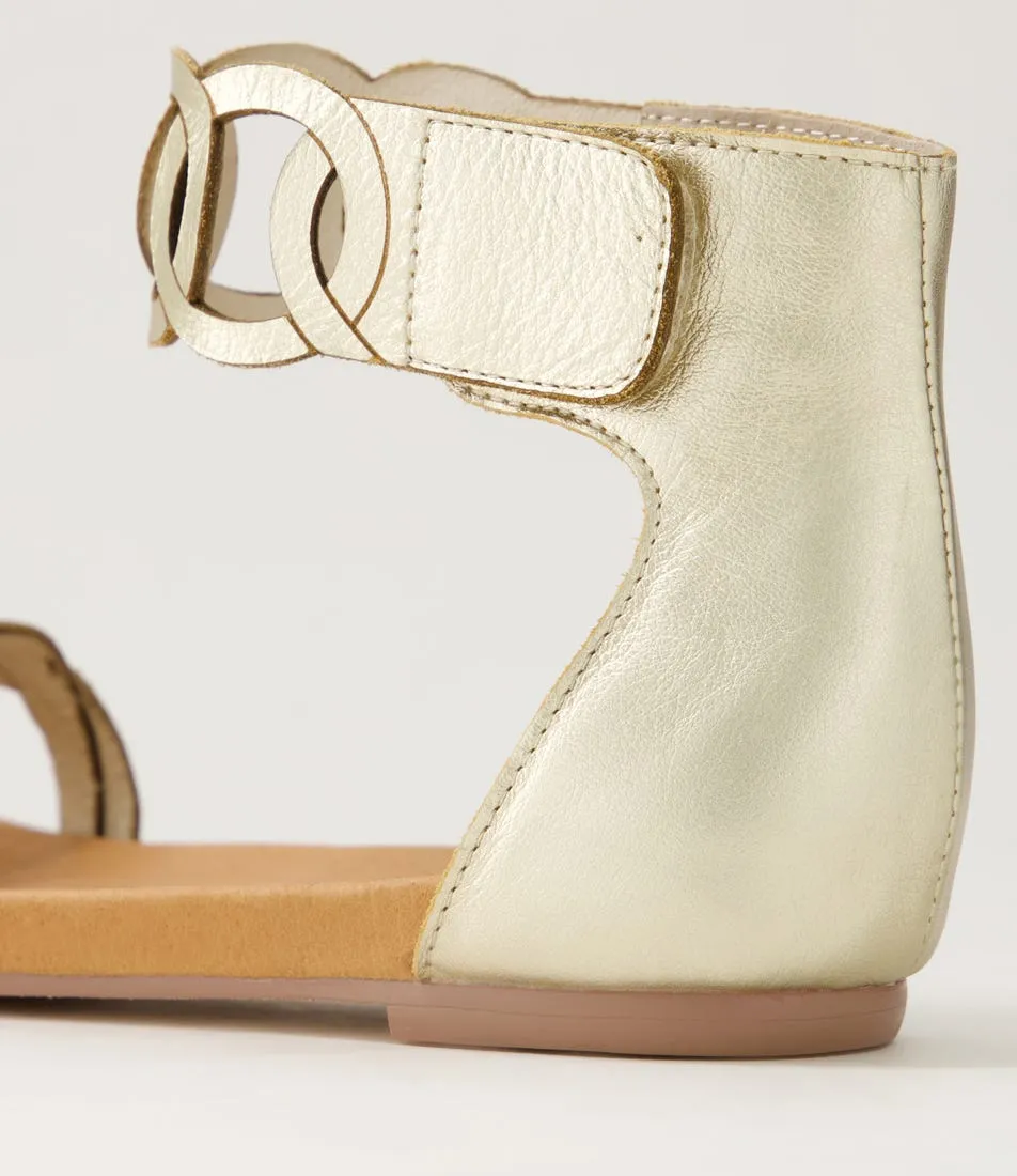 DJANGO & JULIETTE Jubu Pale Gold Leather Sandals