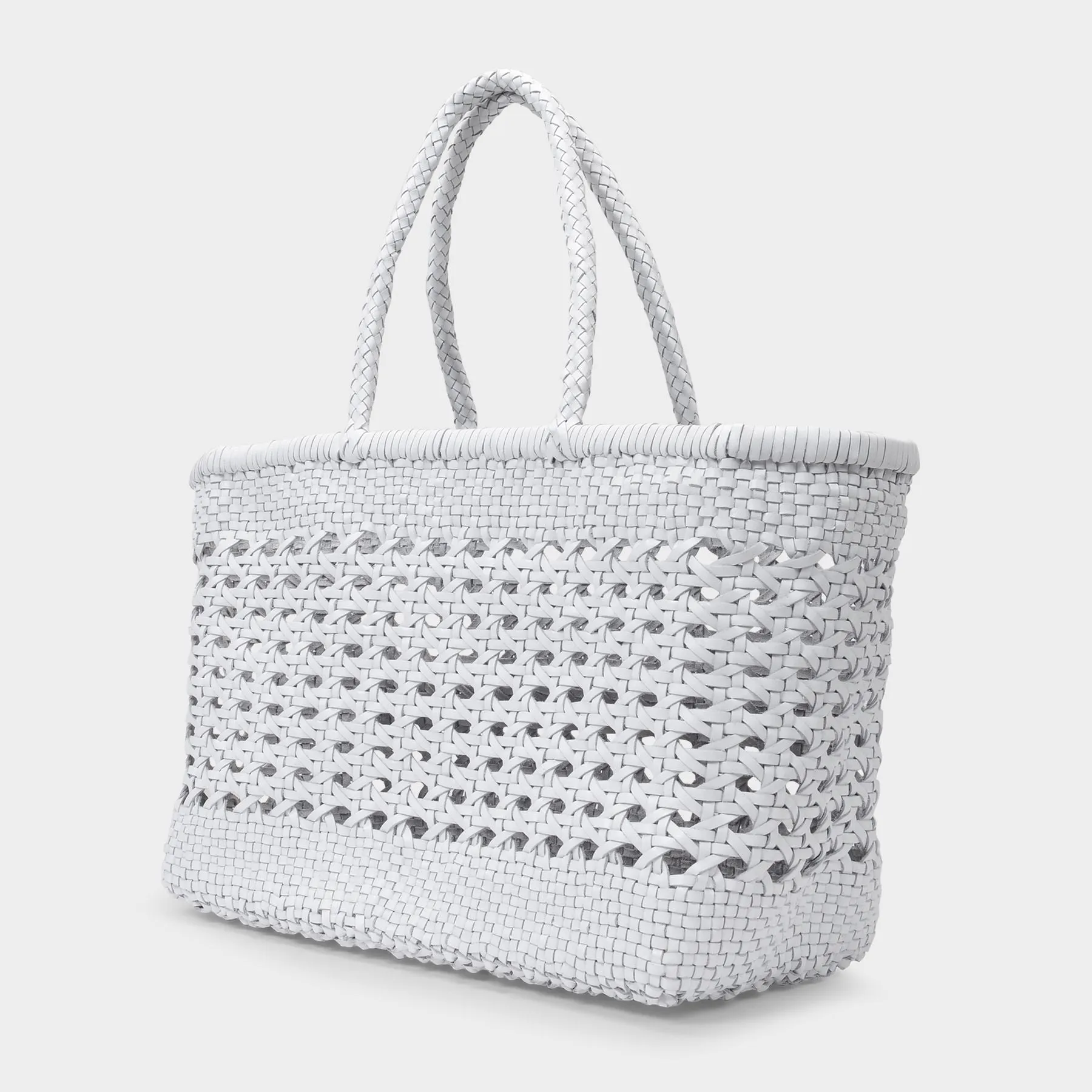 Dragon Diffusion  Cannage Max Bag in White Braided Leather