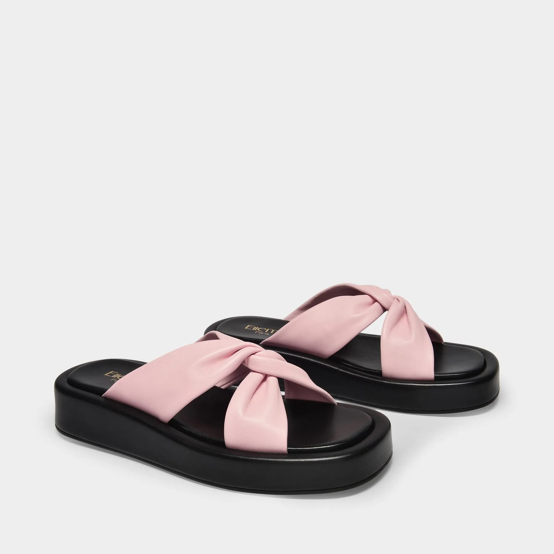 Elleme  Tresse Platform Sandals in Pink Leather