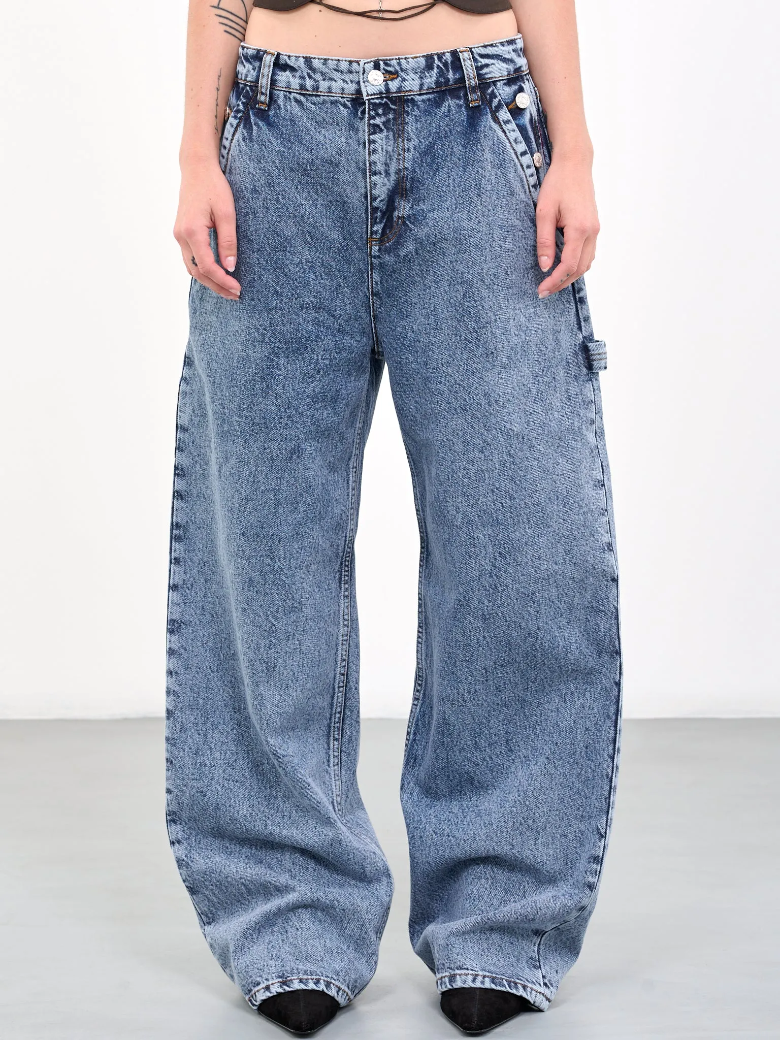 Faded Wide Denim Pants (J0308-8235-1282-BLUE)