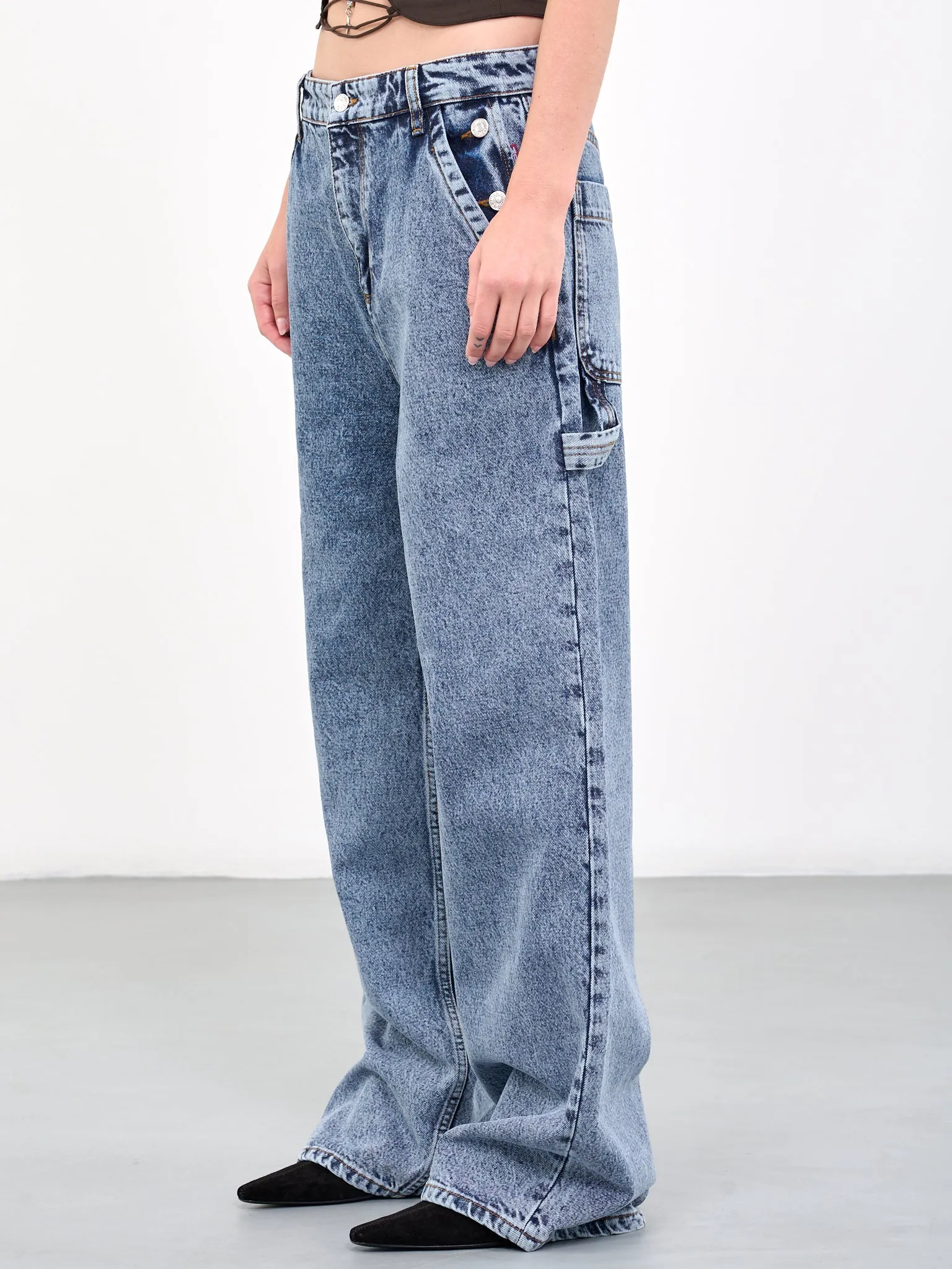 Faded Wide Denim Pants (J0308-8235-1282-BLUE)