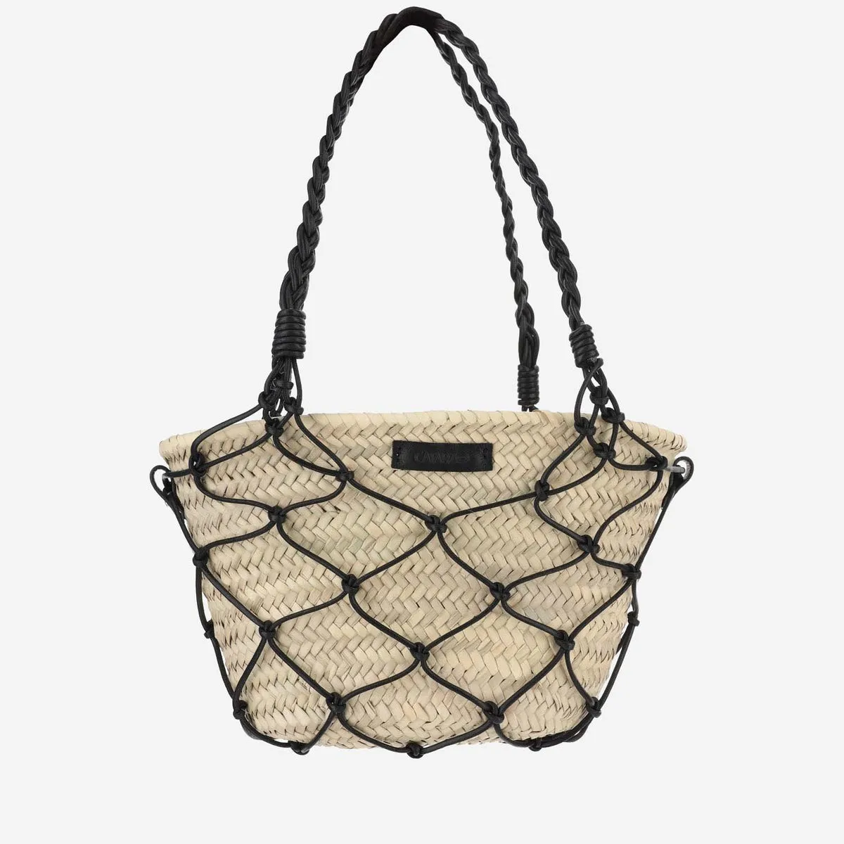 Filippo Catarzi    Filippo Catarzi Straw And Cotton Bag With Leather Details