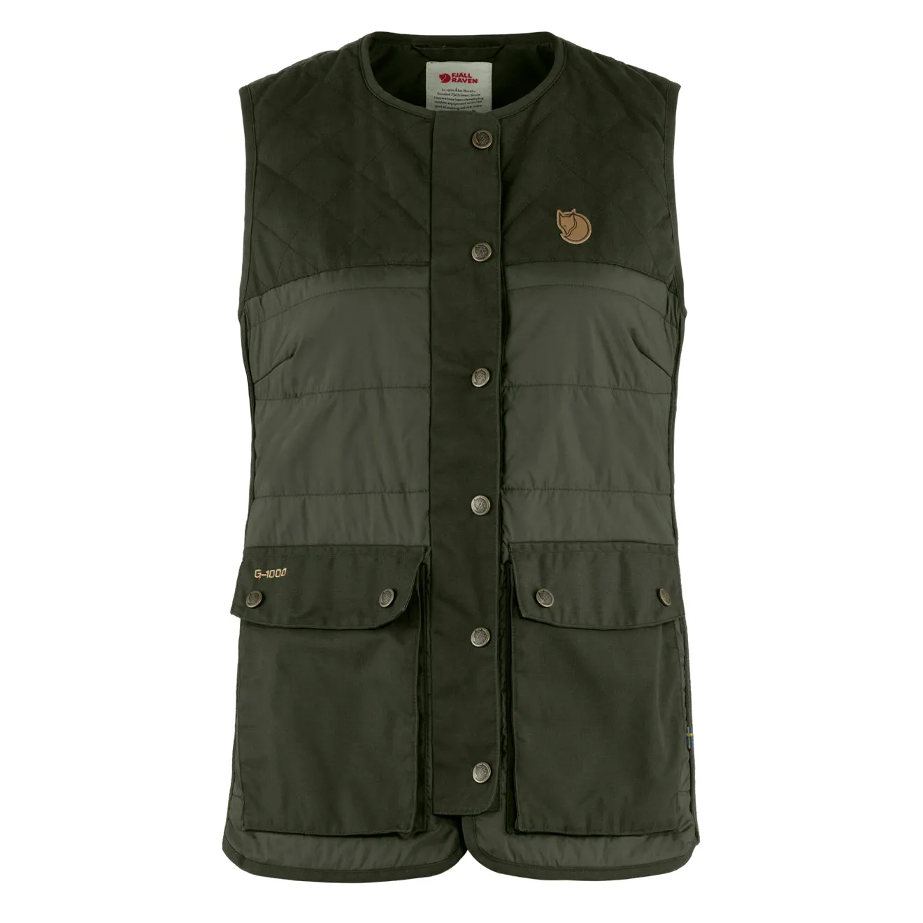 Fjallraven Womens Forest Wool Padded Vest Deep Forest