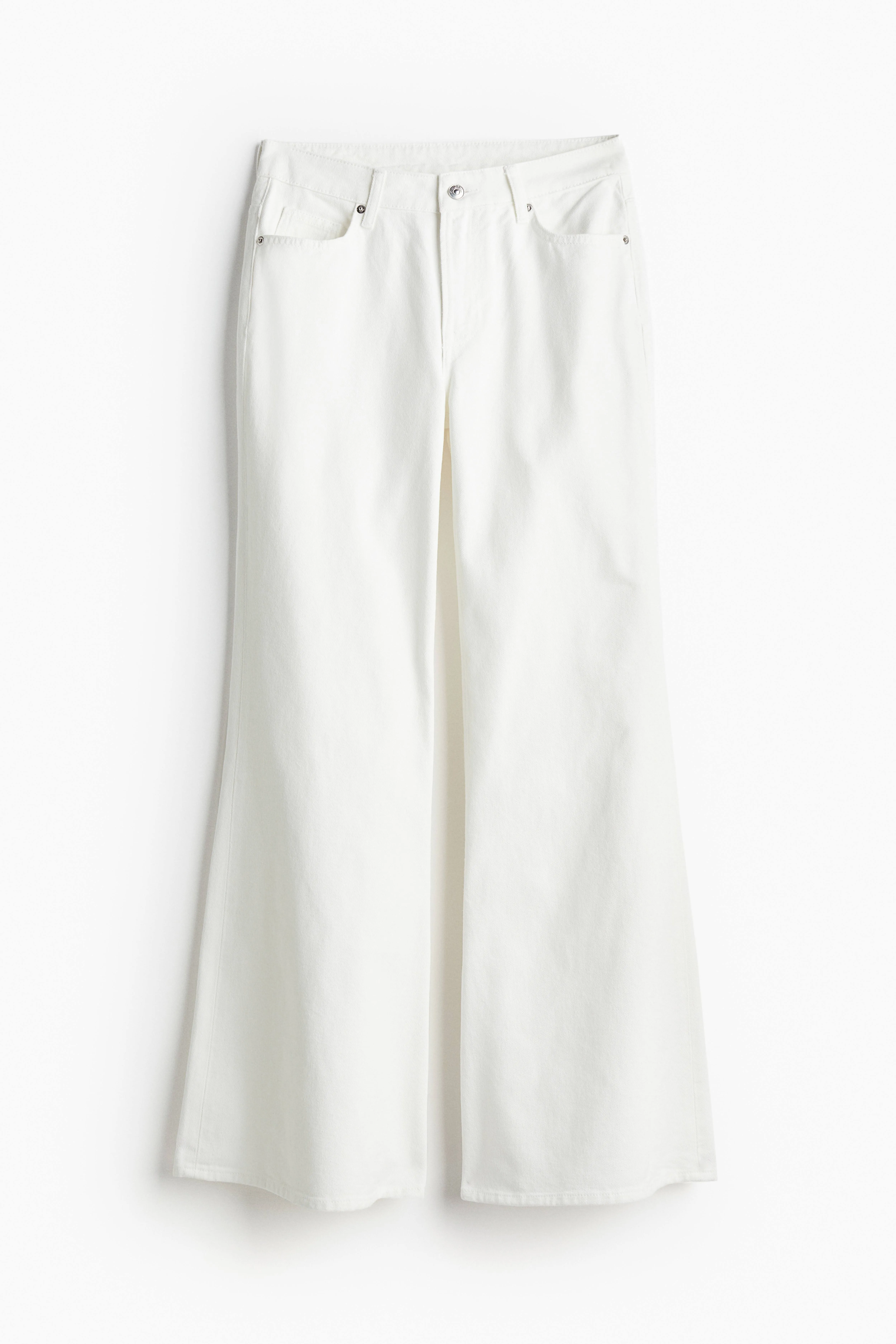 Flared Regular Jeans - Regular waist - Long - White - Ladies | H&M GB