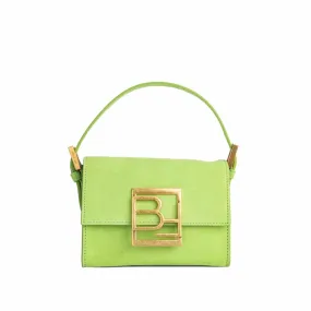 --Fran bright green suede leather bag-