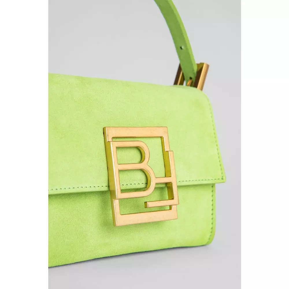 --Fran bright green suede leather bag-