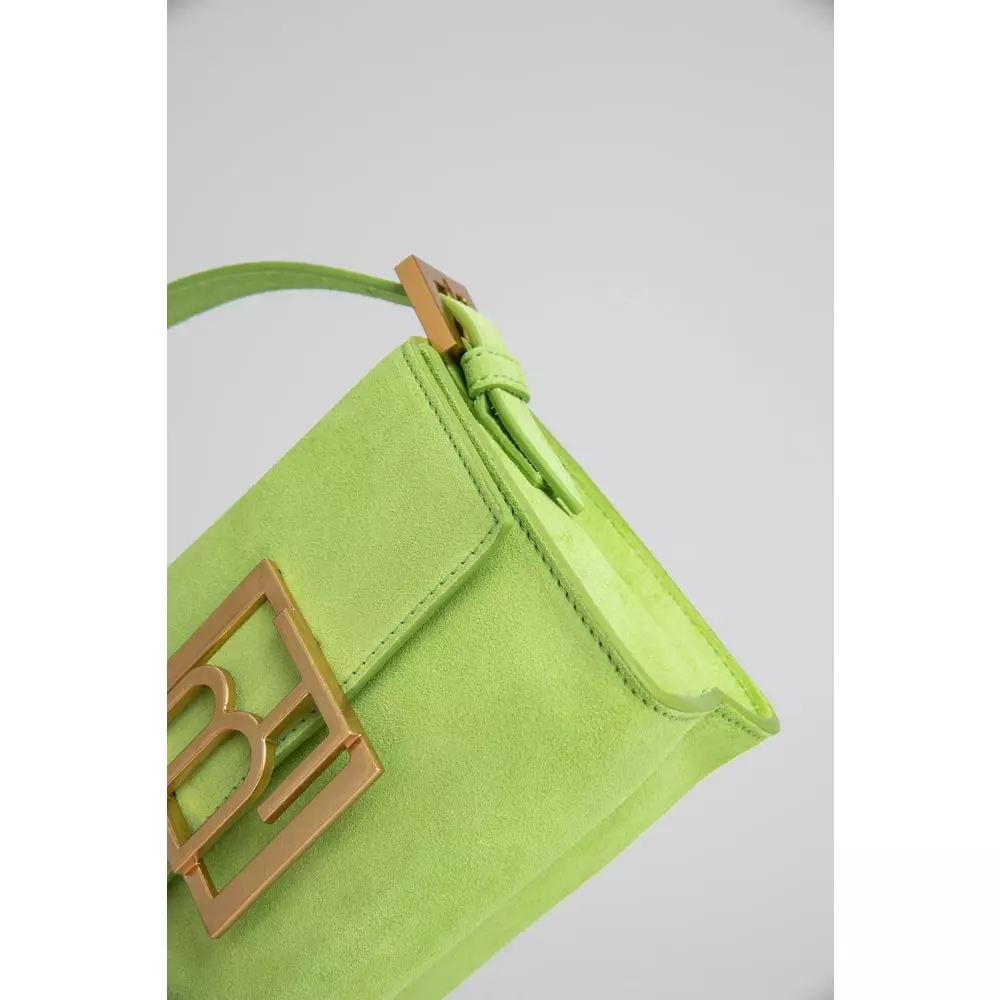 --Fran bright green suede leather bag-