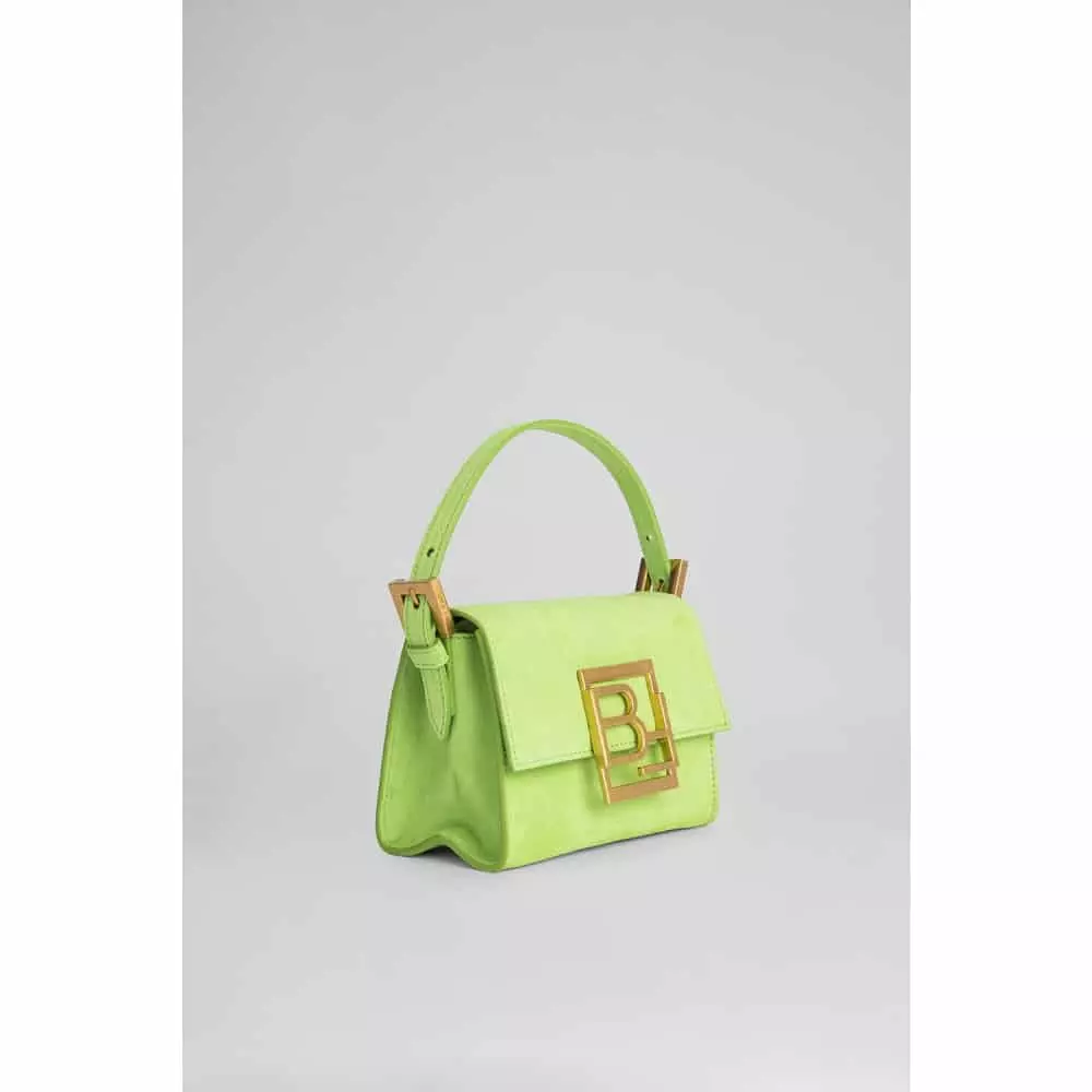 --Fran bright green suede leather bag-