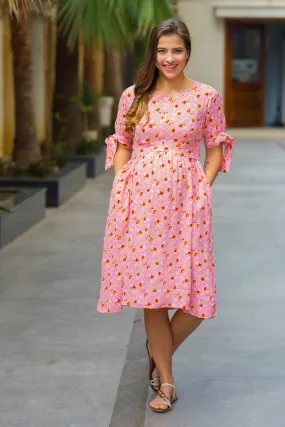 Fresh Pink Floral Maternity & Nursing Dress