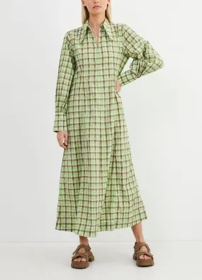 Ganni -  Seersucker Check Dress - Dress