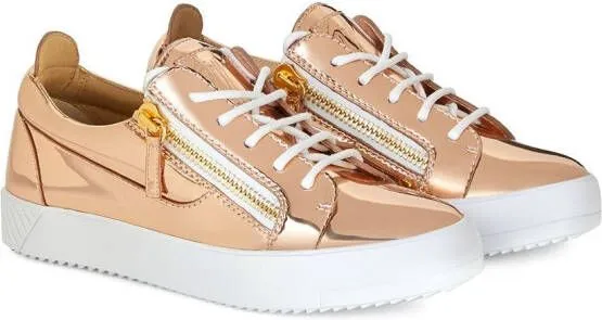 Giuseppe Zanotti metallic zipped sneakers Pink