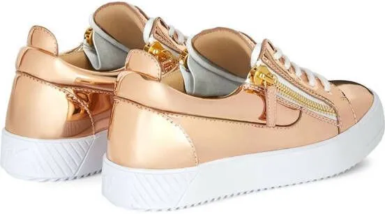 Giuseppe Zanotti metallic zipped sneakers Pink