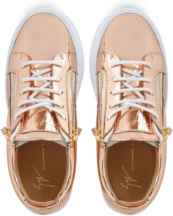 Giuseppe Zanotti metallic zipped sneakers Pink