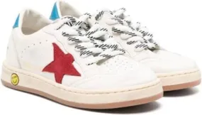 Golden Goose Kids Ball Star leather sneakers White