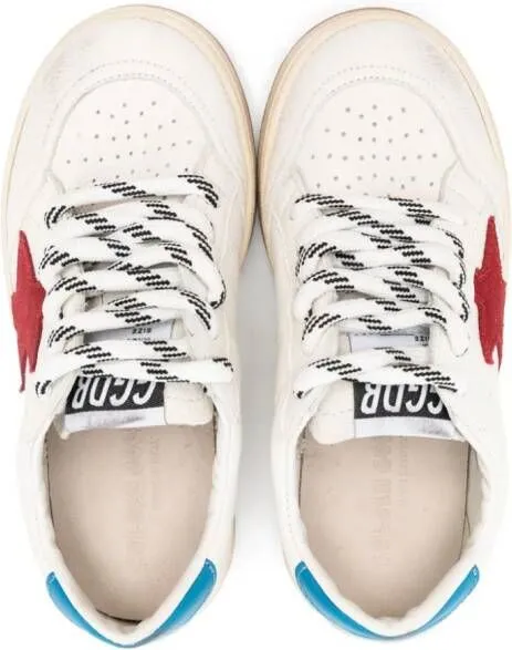 Golden Goose Kids Ball Star leather sneakers White