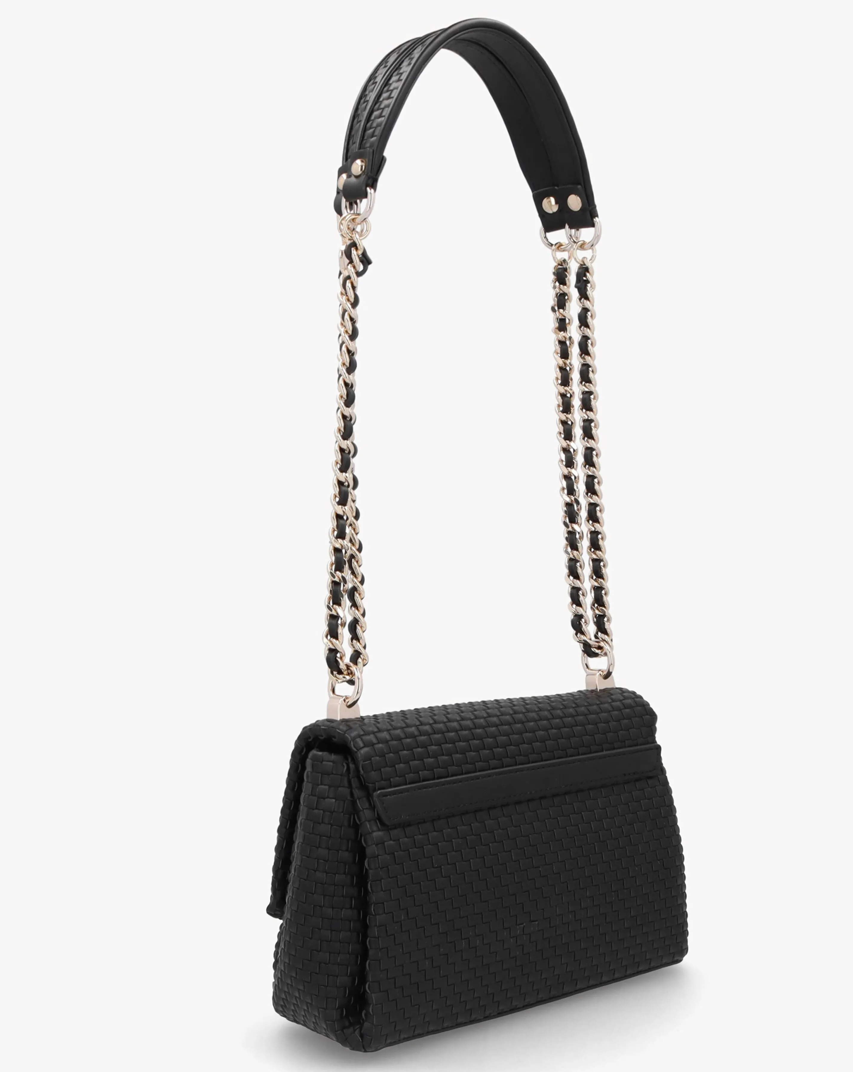 Guess Etel Woven Black Cross-Body Bag | Simply Be