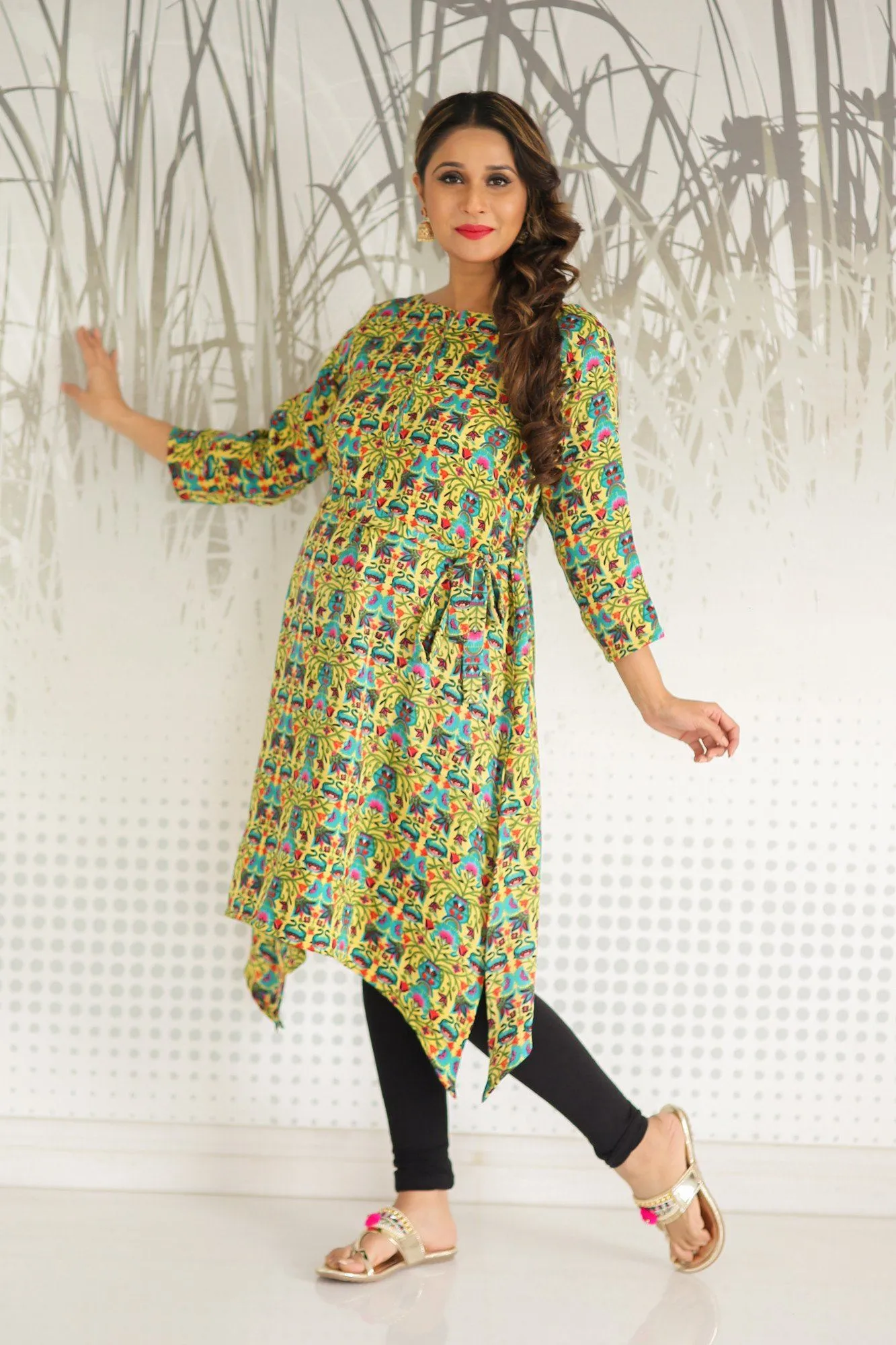 Happy Yellow Front Zip Maternity & Nursing Kurta