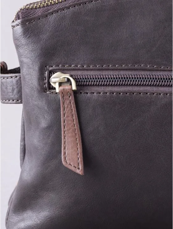 Hartsop Zip Leather Cross Body Bag in Brown