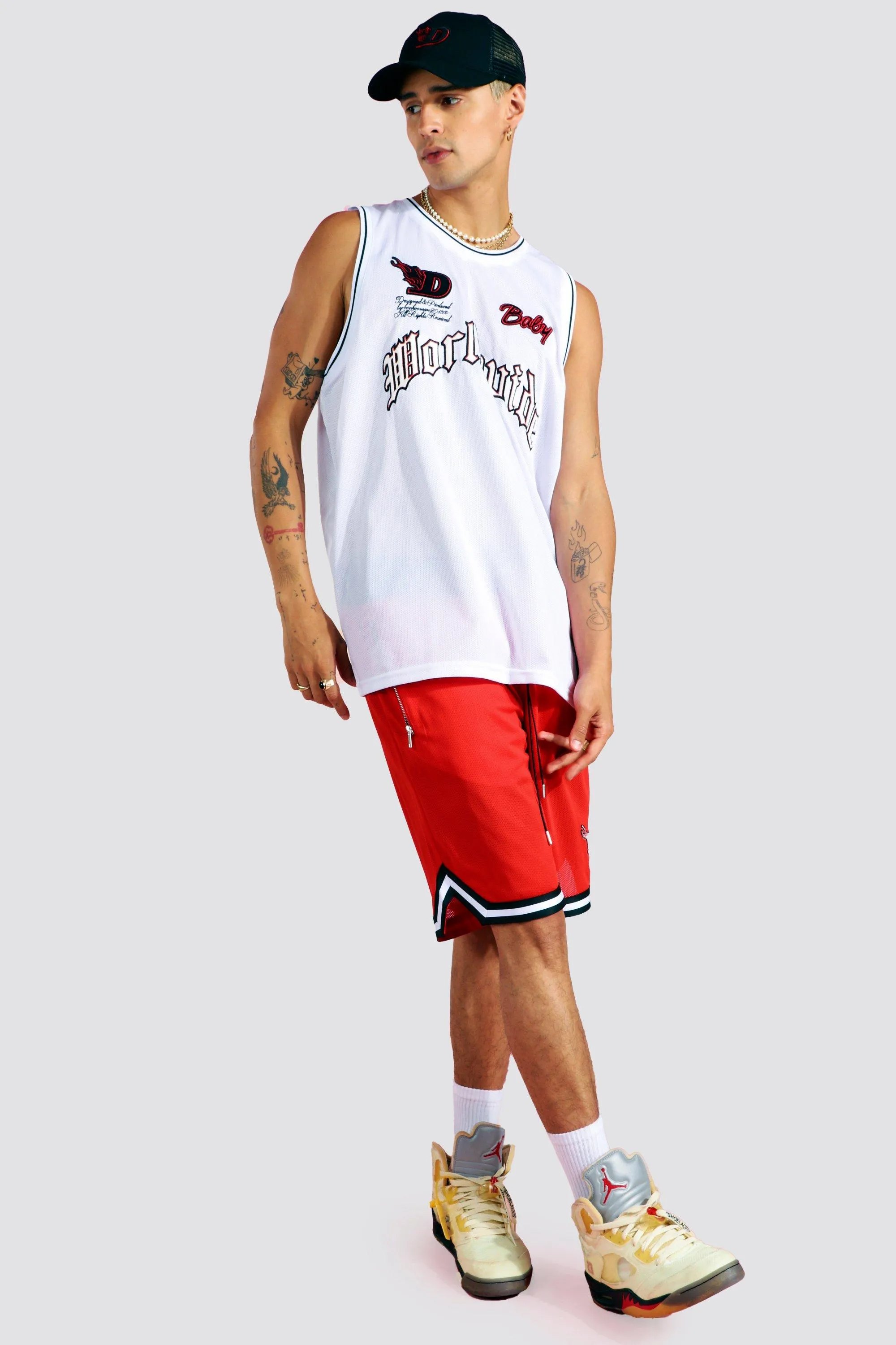 Hi-Lo Vest Basketball Short Set | boohooMAN UK