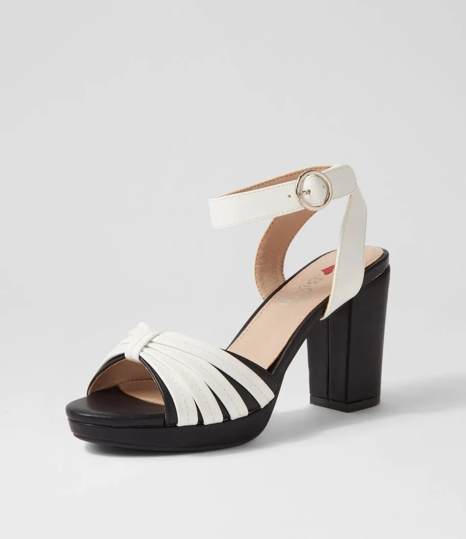 I LOVE BILLY Brissa Black White Sandals