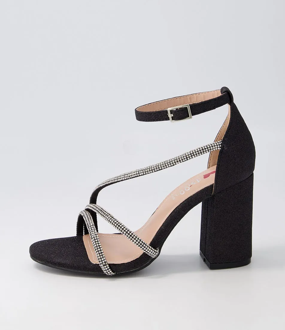 I LOVE BILLY Shanema Black Glitter Sandals