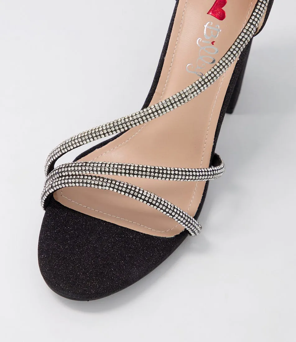 I LOVE BILLY Shanema Black Glitter Sandals