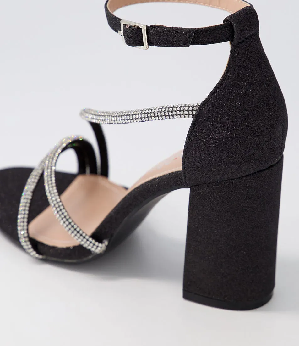 I LOVE BILLY Shanema Black Glitter Sandals