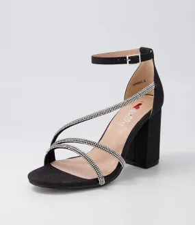 I LOVE BILLY Shanema Black Glitter Sandals