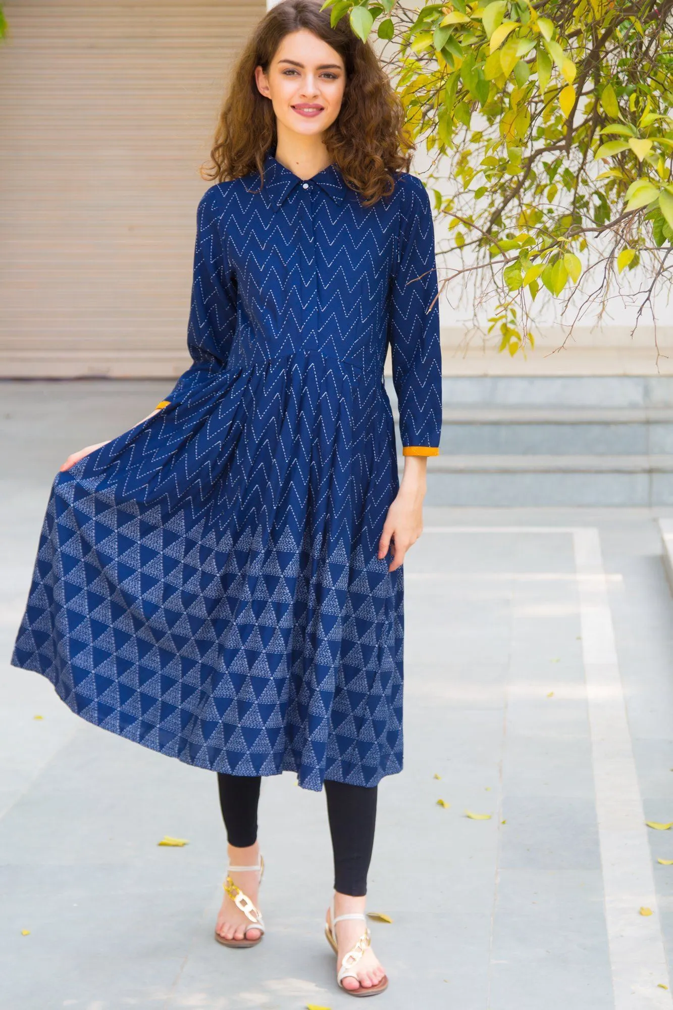 Indigo Flow Maternity & Nursing Kurta