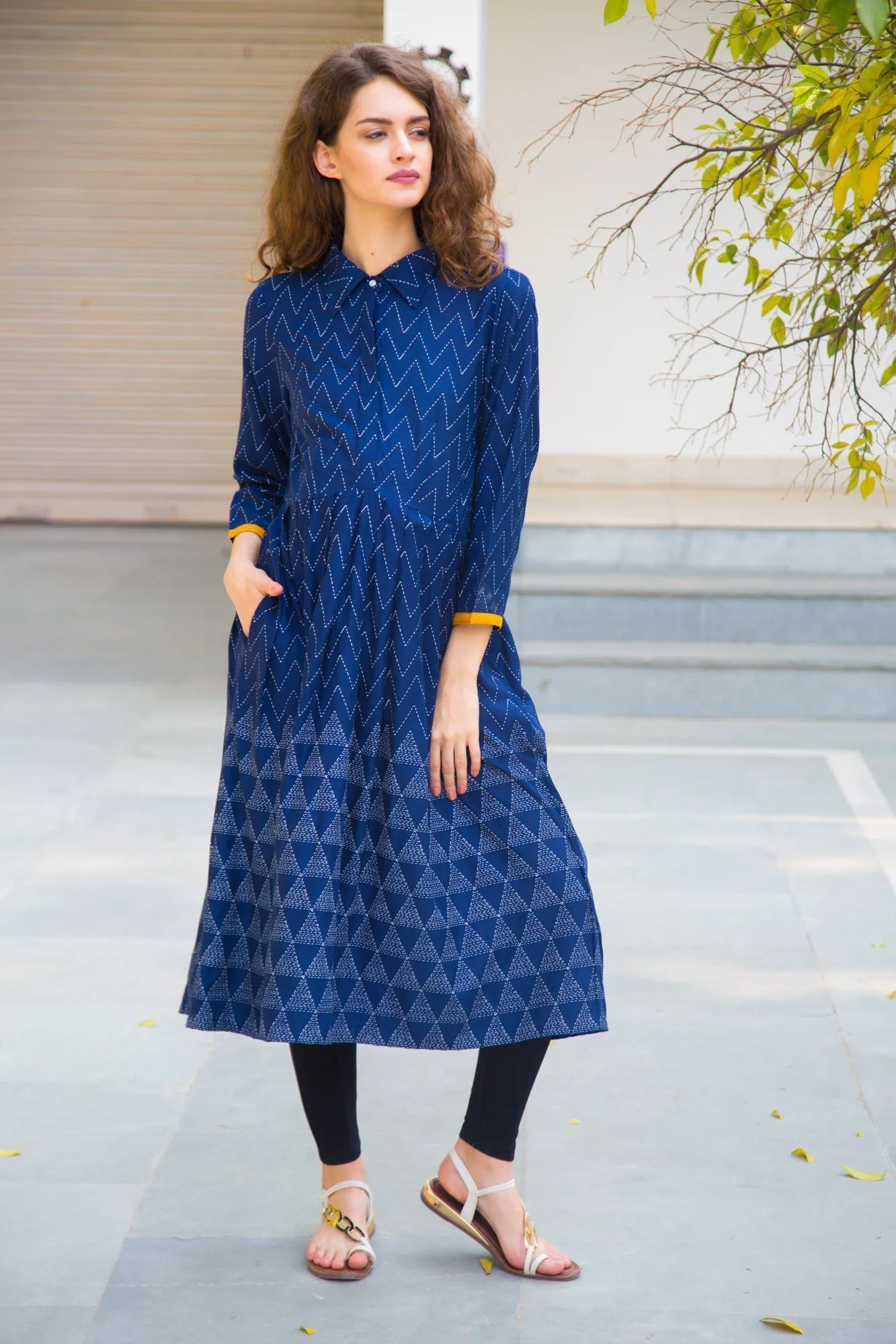 Indigo Flow Maternity & Nursing Kurta