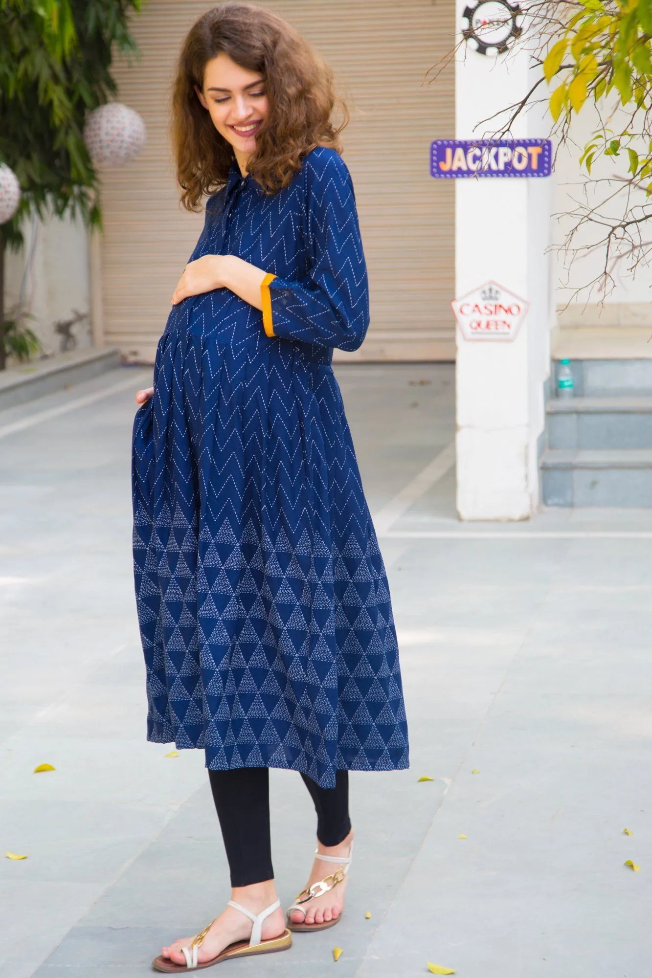 Indigo Flow Maternity & Nursing Kurta