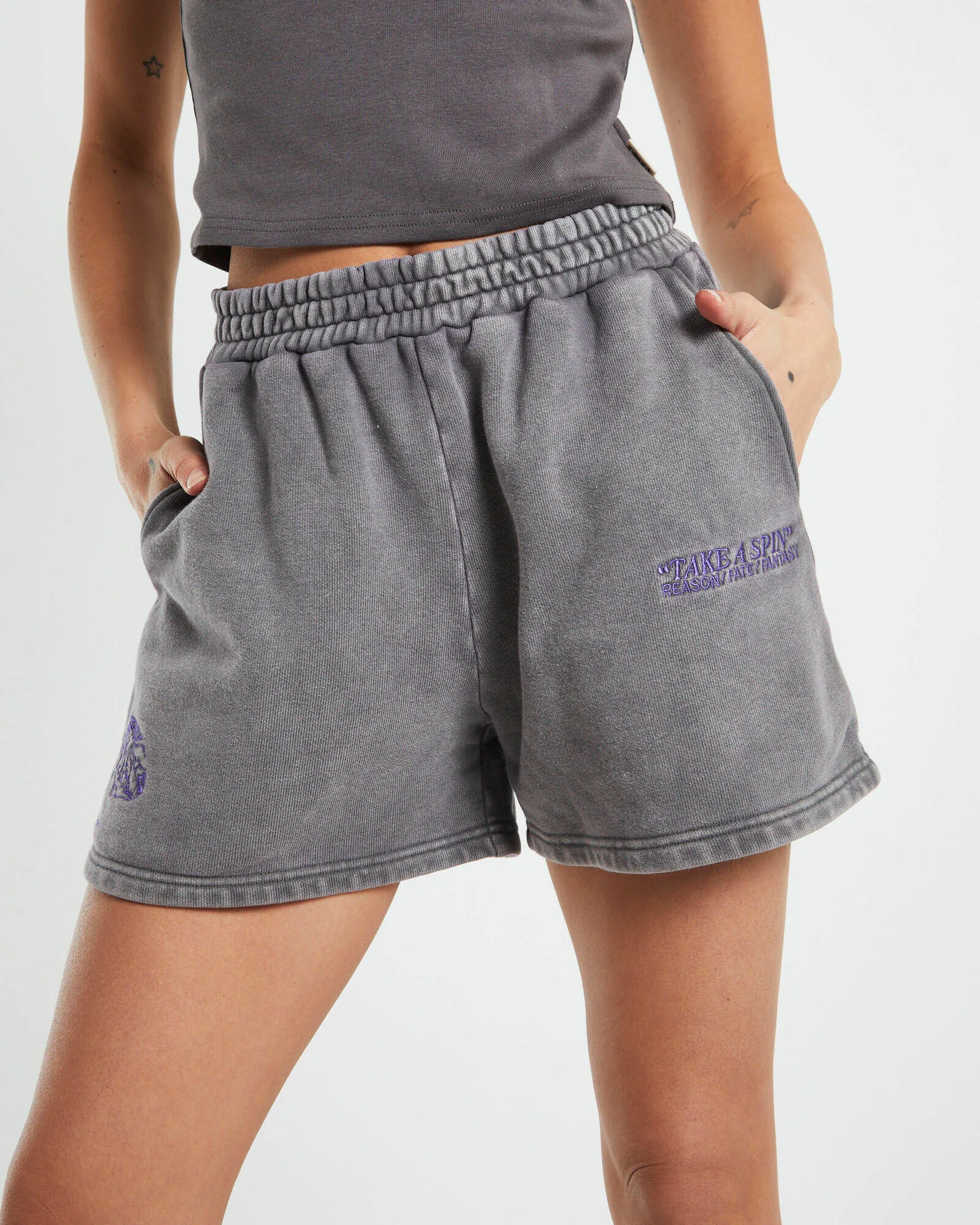 Insight Dive Fleece Shorts Acid Slate Grey