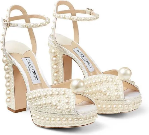 Jimmy Choo Sacaria 120mm platform sandals White