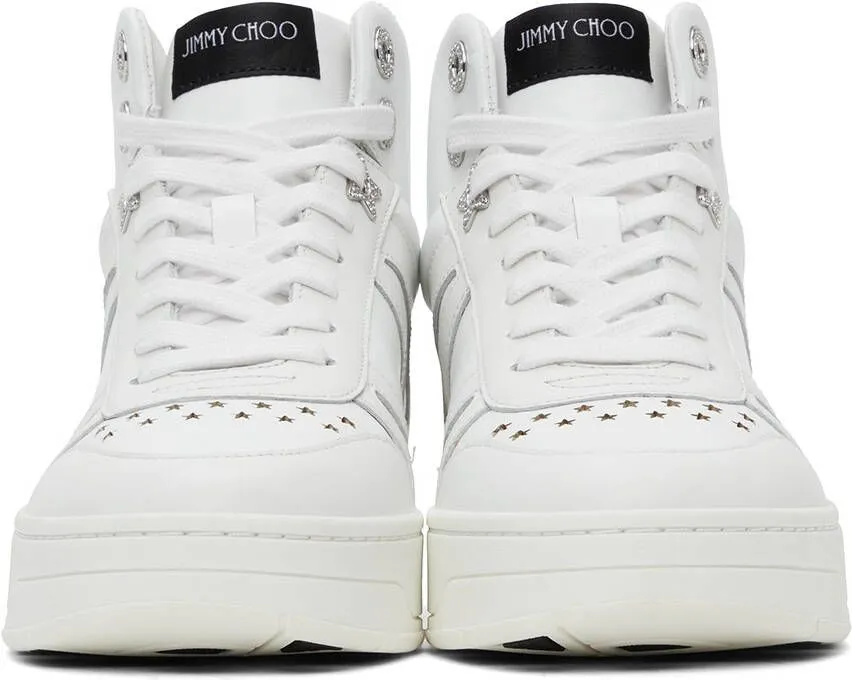 Jimmy Choo White Hawaii Hi Top F Sneakers