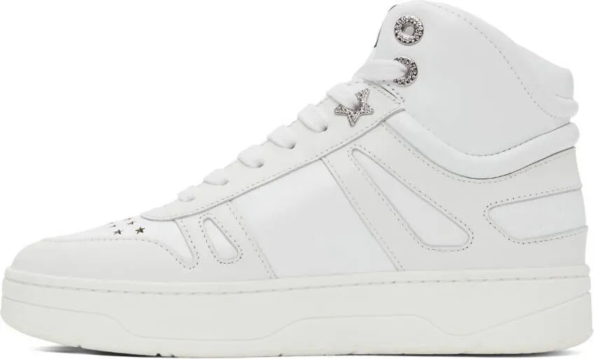 Jimmy Choo White Hawaii Hi Top F Sneakers