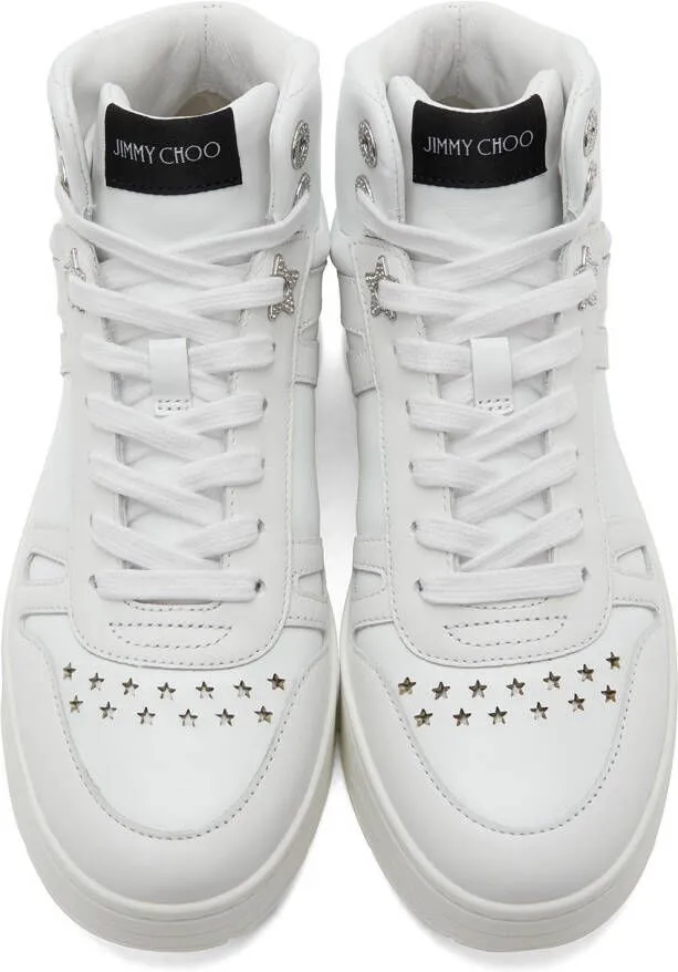 Jimmy Choo White Hawaii Hi Top F Sneakers