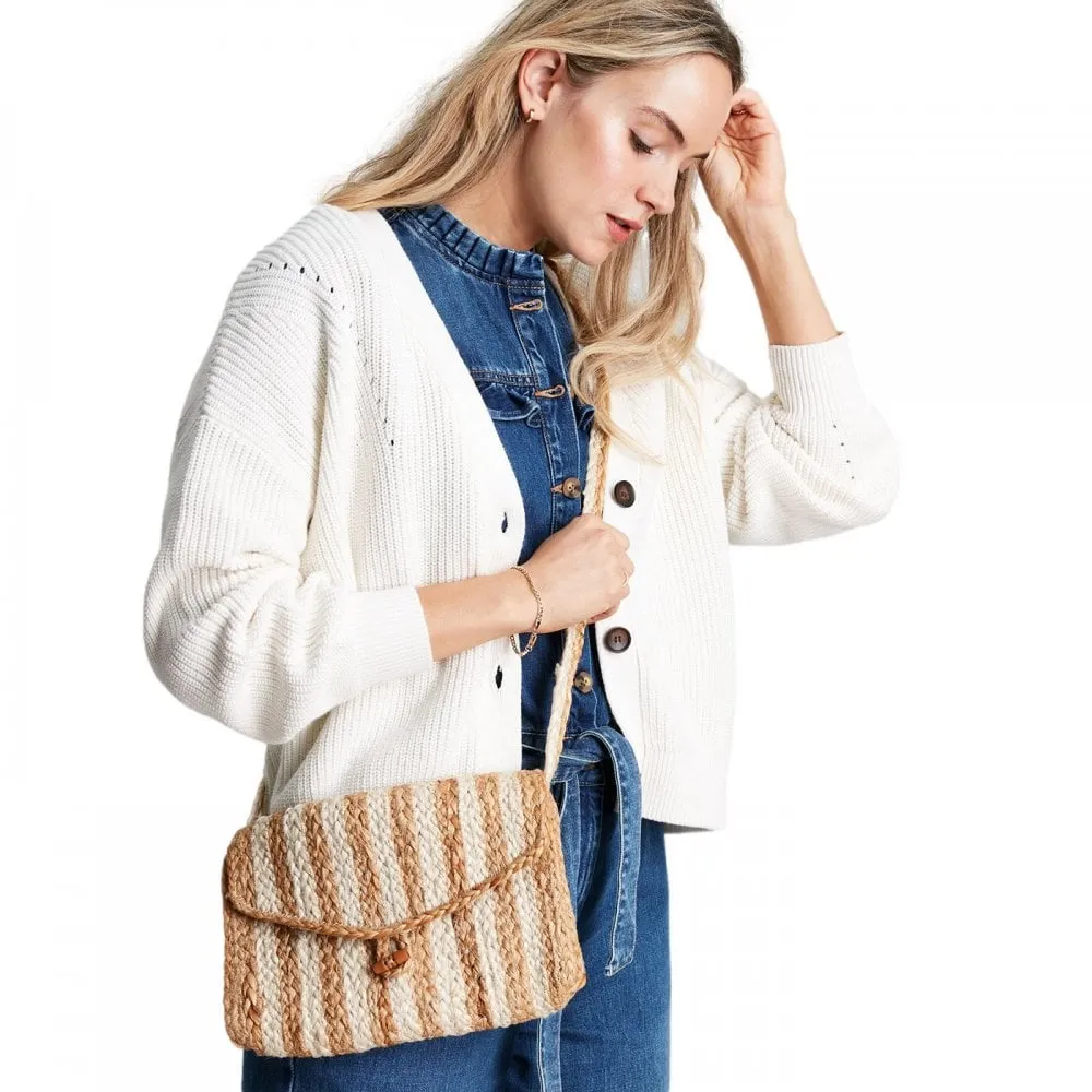 Joules Budleigh Jute Envelope Cross Body Bag (Natural)