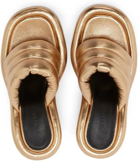 JW Anderson Bumper Tubular padded sandals Gold