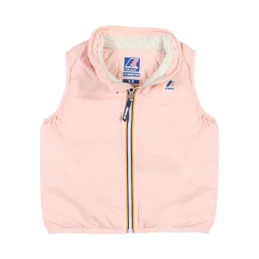 K-Way Pink And Ecru Rouland Orsetto Vest For Lttle Girl