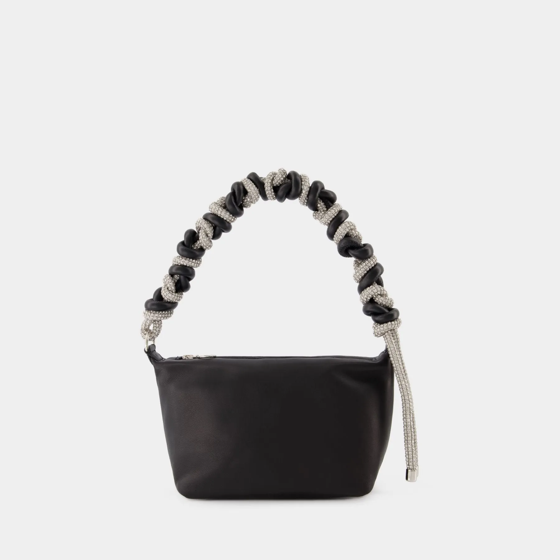 Kara  Crystal Phone Cord Hobo Bag - Kara - Black - Leather