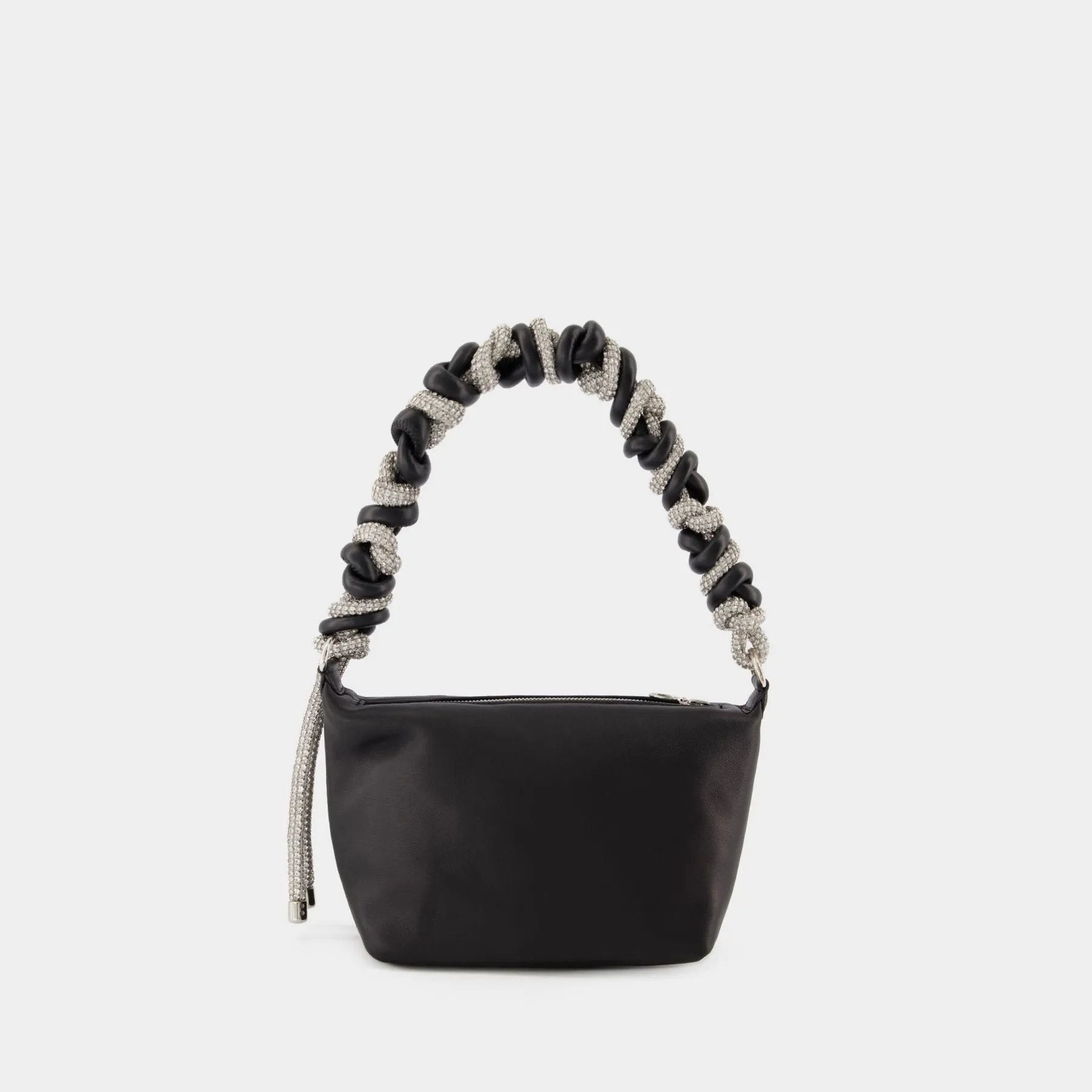 Kara  Crystal Phone Cord Hobo Bag - Kara - Black - Leather