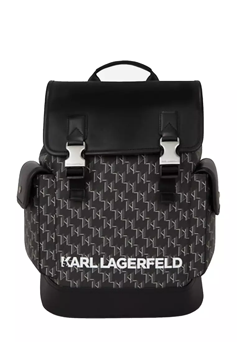 KARL LAGERFELD K/MONO. KLASSIK CLASP BACKPACK