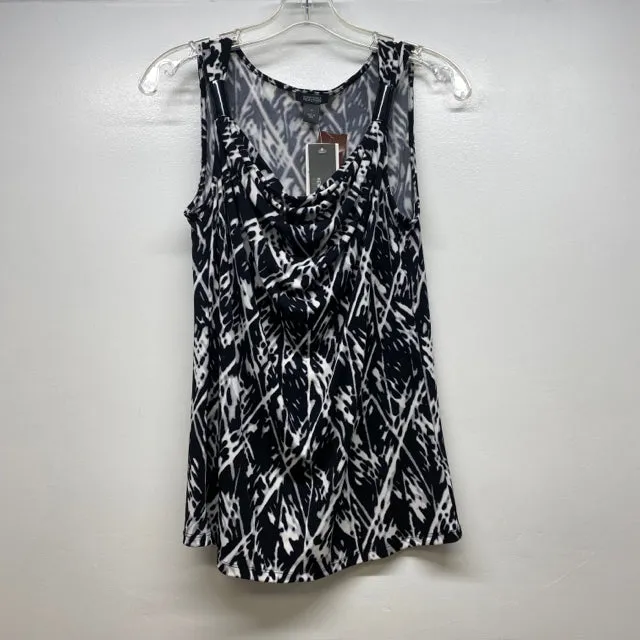 Kenneth Cole Reaction Size S Women's Black-White Pattern Sleeveless Top