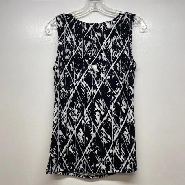 Kenneth Cole Reaction Size S Women's Black-White Pattern Sleeveless Top