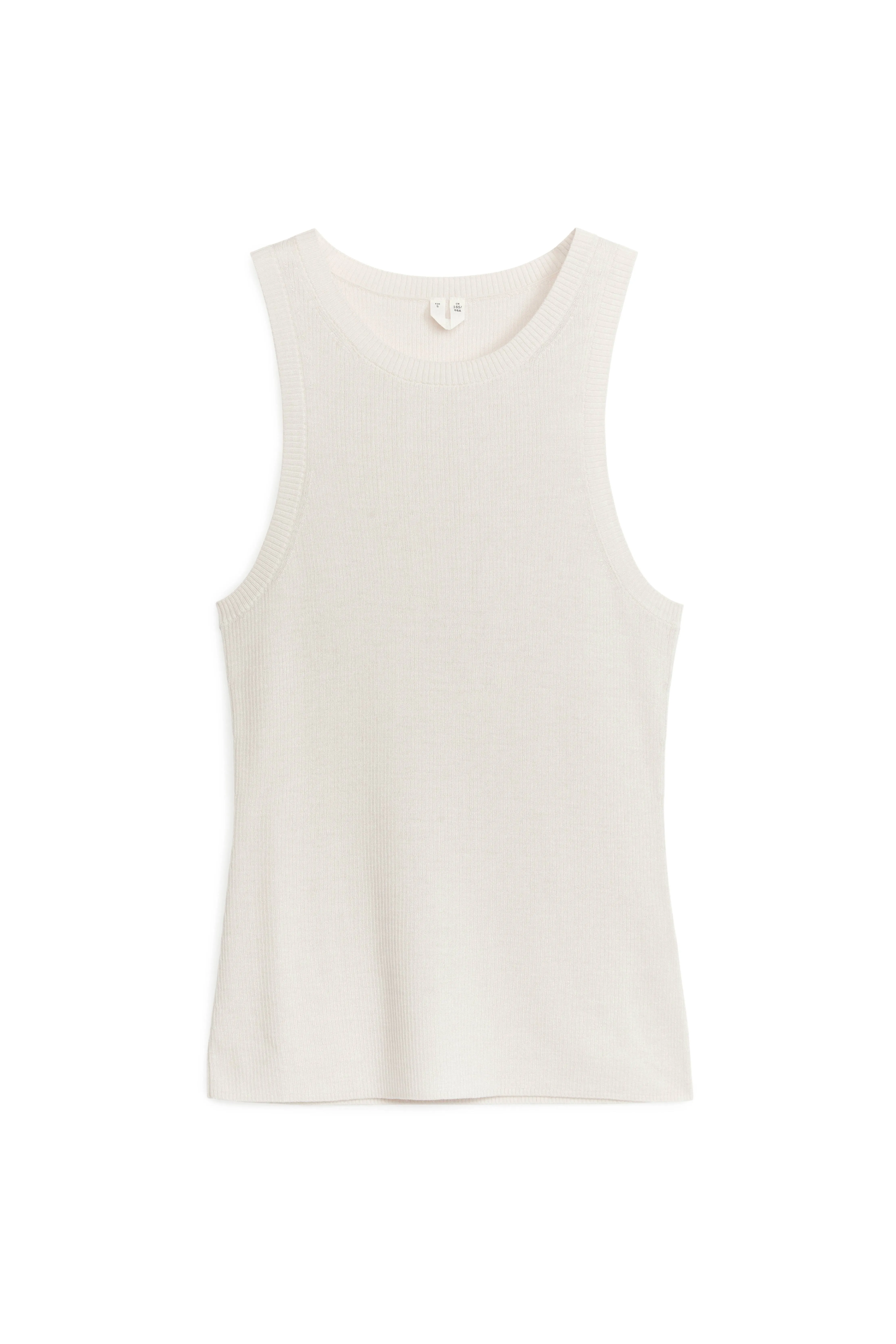 Knitted Tank Top - Round neck - Sleeveless - White - Ladies | H&M GB